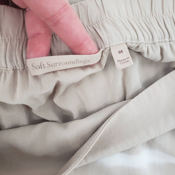 Soft Surroundings High Low Skirt M Winward Tie Dye Tiered Ruffle Maxi Tan White - Picture 3 of 11